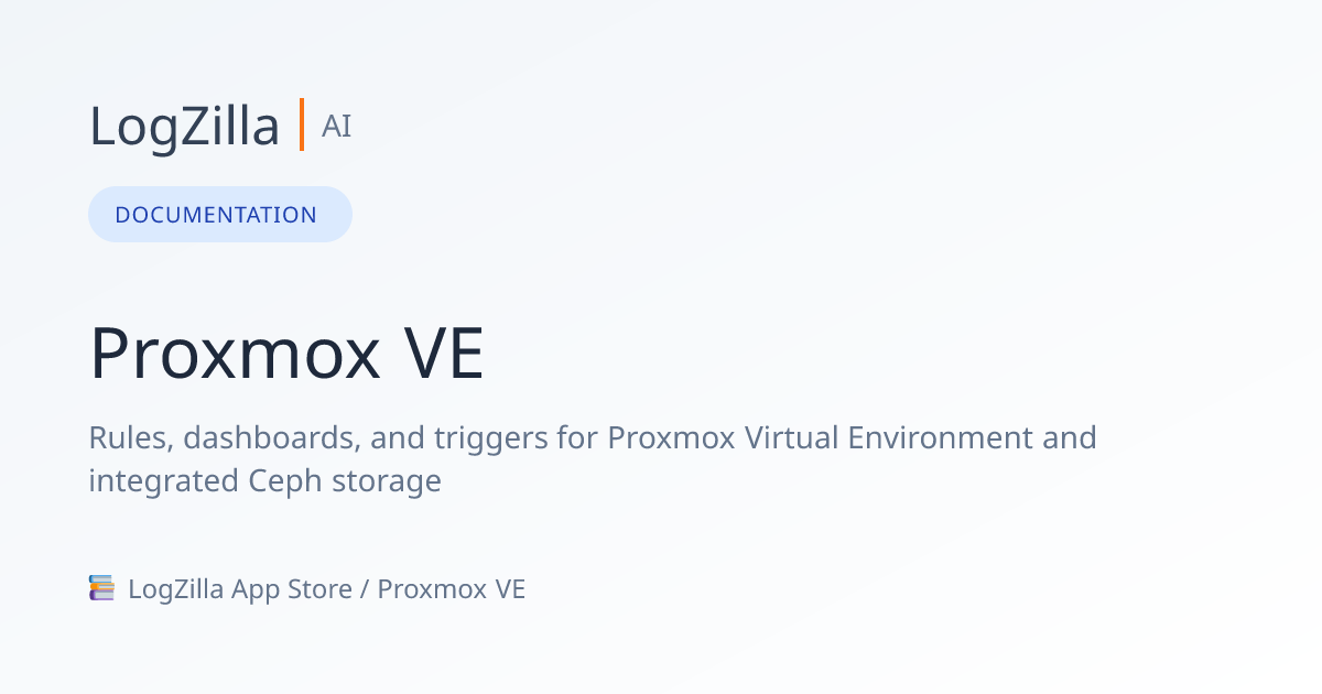 Proxmox VE | LogZilla Documentation