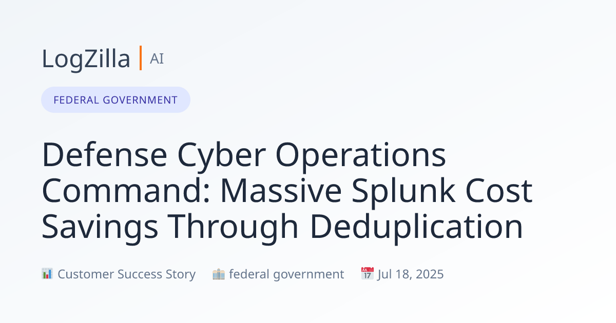 Defense Cyber Operations Case Study - Splunk Cost Optimization