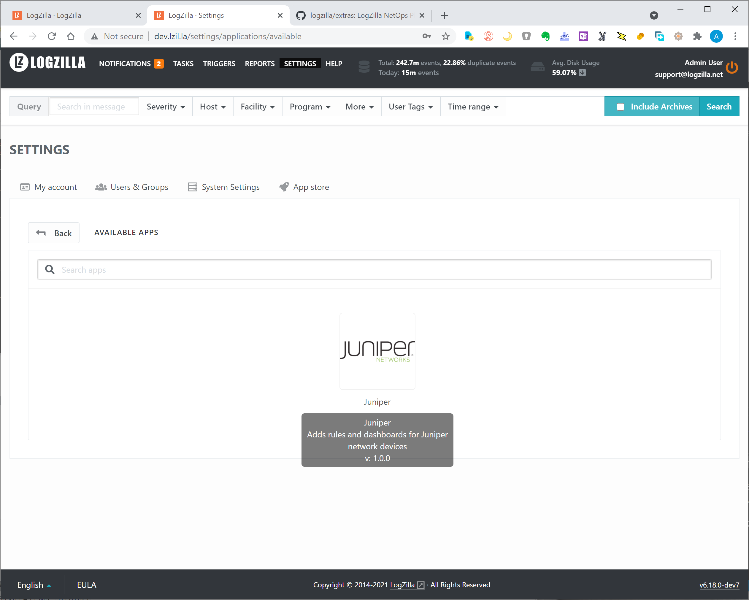 Install Juniper appstore app