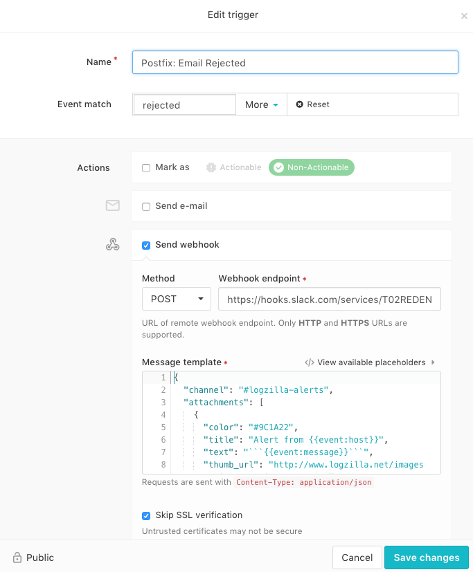 Slack Notification Webhook